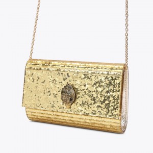Kurt Geiger Party Eagle Clutch Drench Gold Τσάντα