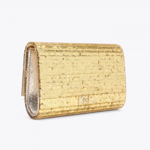 Kurt Geiger Party Eagle Clutch Drench Gold Τσάντα
