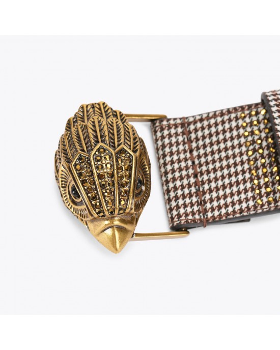 Kurt Geiger Kensington 38 Houndstooth Gold Ζώνη