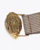 Kurt Geiger Kensington 38 Houndstooth Gold Ζώνη