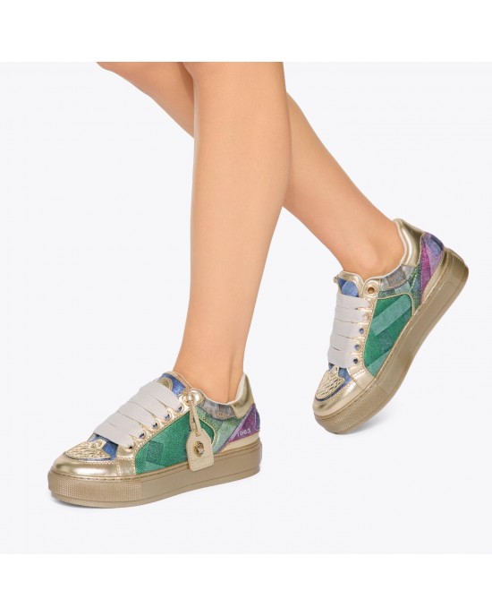 Kurt Geiger Southbank Tag Metallic Denim Παπούτσια Kurt Geiger Southbank Tag Metallic Denim Παπούτσια