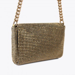 Kurt Geiger Small Party Shoulder Gold Τσάντα