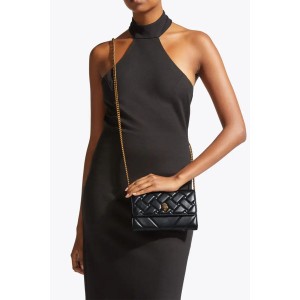 Kurt Geiger Kensington Chain Wallet Black Leather Τσάντα