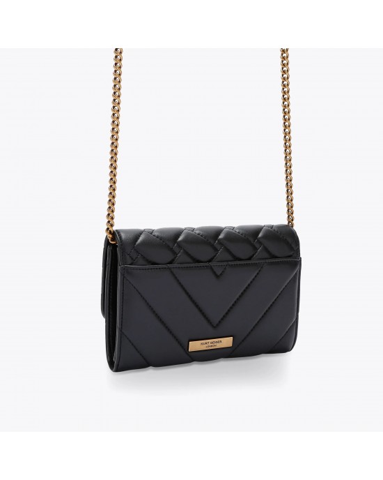 Kurt Geiger Kensington Chain Wallet Black Leather Τσάντα Kurt Geiger Kensington Chain Wallet Black Leather Τσάντα