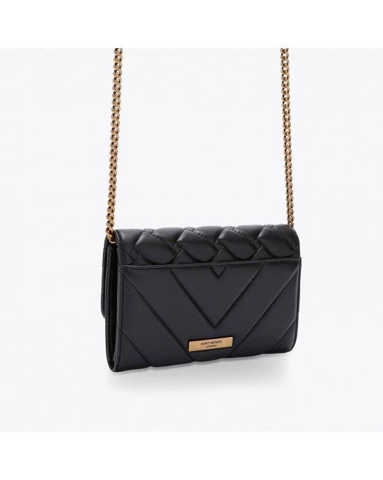 Kurt Geiger Kensington Chain Black Leather Πορτοφόλι