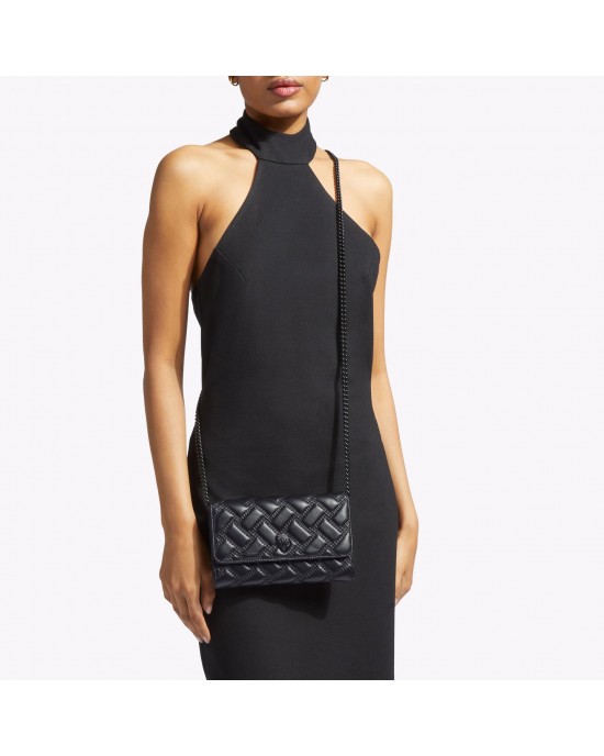 Kurt Geiger Kensington Chain Black Leather Πορτοφόλι
