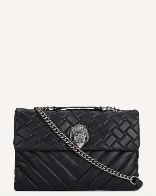 Kurt Geiger Leather XXL Kensington Black Leather Τσάντα