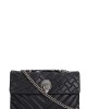 Kurt Geiger Leather XXL Kensington Black Leather Τσάντα Ώμου