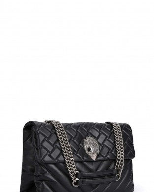 Kurt Geiger Leather XXL Kensington Black Leather Τσάντα Ώμου