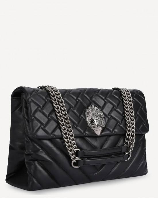 Kurt Geiger Leather XXL Kensington Black Leather Τσάντα