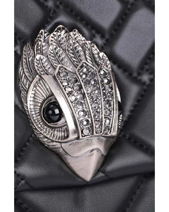 Kurt Geiger Leather XXL Kensington Black Leather Τσάντα Ώμου