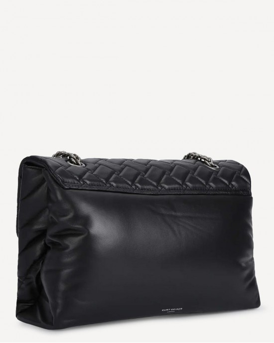 Kurt Geiger Leather XXL Kensington Black Leather Τσάντα