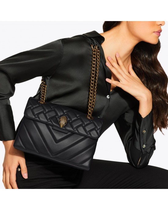 Kurt Geiger Kensington X Bag Black Leather Τσάντα