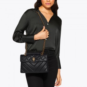 Kurt Geiger Kensington X Bag Black Leather Τσάντα