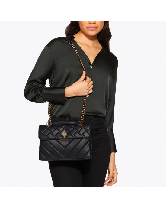 Kurt Geiger Kensington X Bag Black Leather Τσάντα