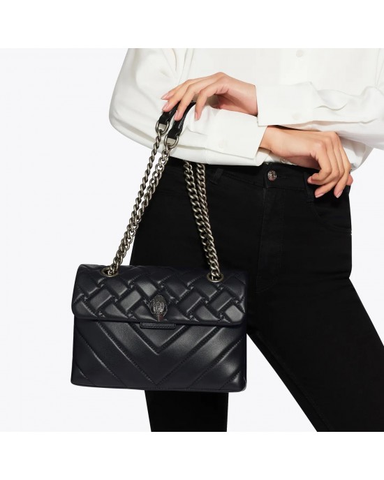 Kurt Geiger Leather Kensington X Black Leather Τσάντα Kurt Geiger Leather Kensington X Black Leather Τσάντα