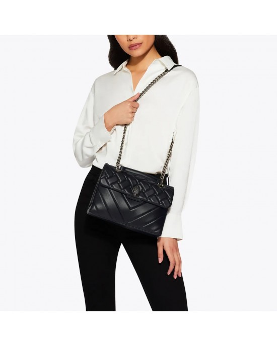 Kurt Geiger Leather Kensington X Black Leather Τσάντα Kurt Geiger Leather Kensington X Black Leather Τσάντα