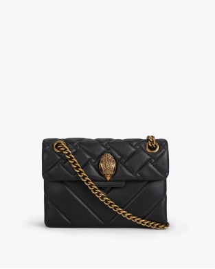Kurt Geiger Kensington Black Mini Leather Τσάντα Ώμου