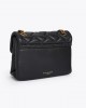 Kurt Geiger Mini Kensington Black Leather Τσάντα Ώμου
