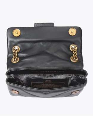 Kurt Geiger Mini Kensington Black Leather Τσάντα Ώμου