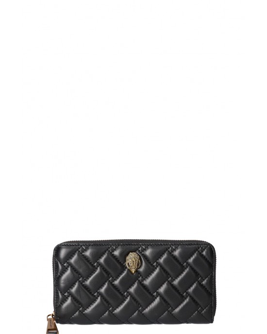 Kurt Geiger K Zip Around Wallet Eagle Black Leather Πορτοφόλι