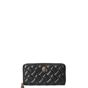 Kurt Geiger Eagle Zip Around Black Leather Πορτοφόλι