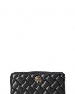Kurt Geiger Eagle Zip Around Black Leather Πορτοφόλι