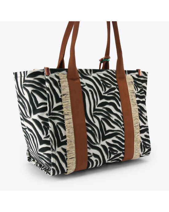 Kurt Geiger Southbank Large Shopper Black/White Τσάντα