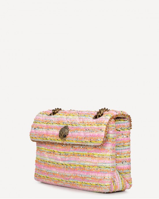 Kurt Geiger Tweed Kensington Pink Combo Τσάντα