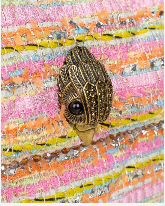 Kurt Geiger Tweed Kensington Pink Combo Τσάντα