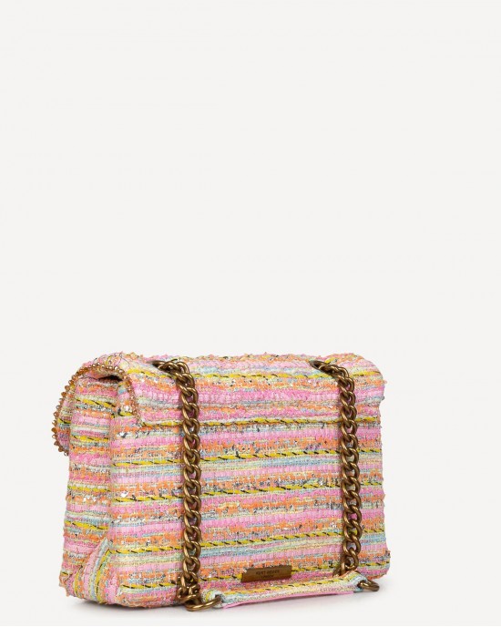 Kurt Geiger Tweed Kensington Pink Combo Τσάντα