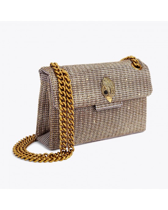Kurt Geiger Fabric Mini Kensington Beige Τσάντα Kurt Geiger Fabric Mini Kensington Beige Τσάντα