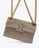 Kurt Geiger Fabric Mini Kensington Beige Τσάντα Kurt Geiger Fabric Mini Kensington Beige Τσάντα