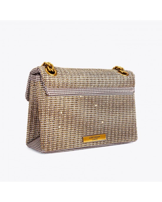 Kurt Geiger Fabric Mini Kensington Beige Τσάντα Kurt Geiger Fabric Mini Kensington Beige Τσάντα