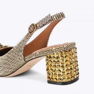 Kurt Geiger Chelsea Block Slingback Heel Beige Παπούτσια