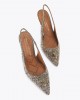 Kurt Geiger Belgravia High Sling Crystal Heels Beige Γόβες