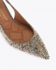 Kurt Geiger Belgravia High Sling Crystal Heels Beige Γόβες