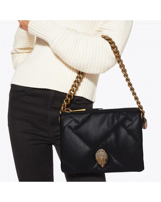 Kurt Geiger Kensington Puff 3 Pouch Black Leather Τσάντα Kurt Geiger Kensington Puff 3 Pouch Black Leather Τσάντα
