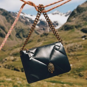 Kurt Geiger Kensington Puff 3 Pouch Black Leather Τσάντα