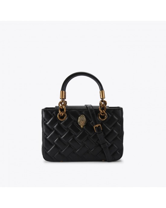 Kurt Geiger Square Kensington Black Leather Τσάντα