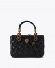 Kurt Geiger Square Kensington Black Leather Τσάντα