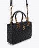 Kurt Geiger Square Kensington Black Leather Τσάντα
