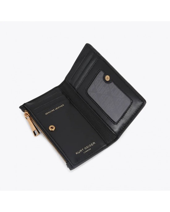 Kurt Geiger Kensington Bifold Wallet Black Leather Πορτοφόλι