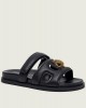 Kurt Geiger Eagle Cut Out Flat Black Σανδάλια