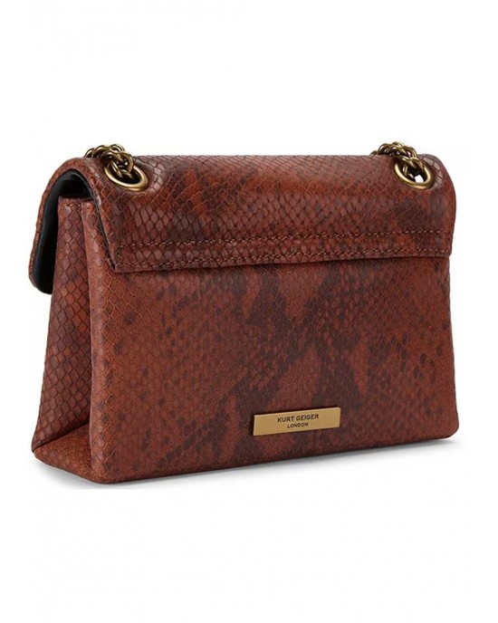 Kurt Geiger Kensington Brown Mini Leather Τσάντα Ώμου