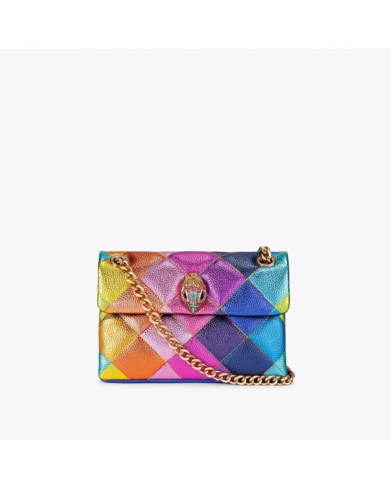 Kurt Geiger Mini Kensington Diamond Grained Cross Multicolor Leather Τσάντα