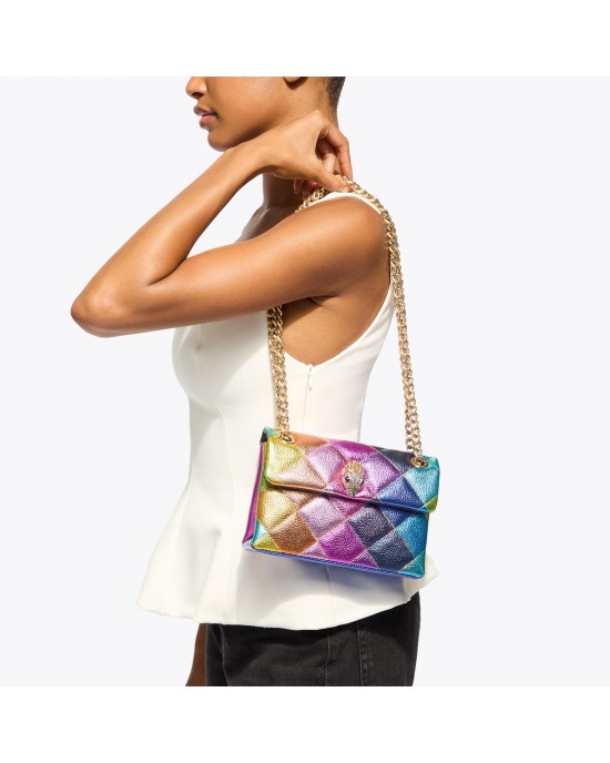 Kurt Geiger Mini Kensington Diamond Grained Cross Multicolor Leather Τσάντα