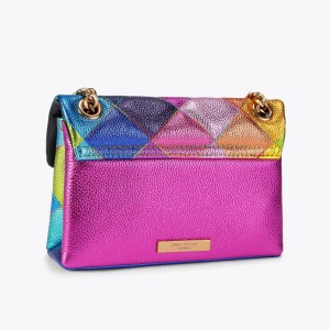 Kurt Geiger Mini Kensington Diamond Grained Cross Multicolor Leather Τσάντα