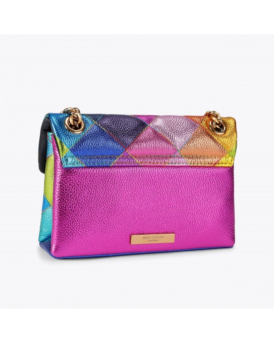 Kurt Geiger Mini Kensington Diamond Grained Cross Multicolor Leather Τσάντα