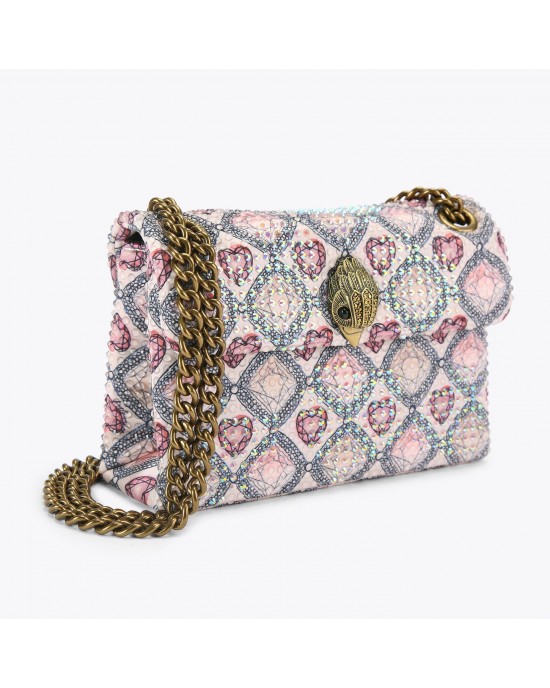 Kurt Geiger Diamand Crystal Fabric Mini Kensington Τσάντα Ώμου